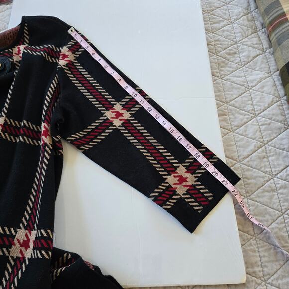 Anne Klein Jacket Women's 2X Black Red Tan Plaid Classic Career Preppy Old Money - Picture 12 of 12